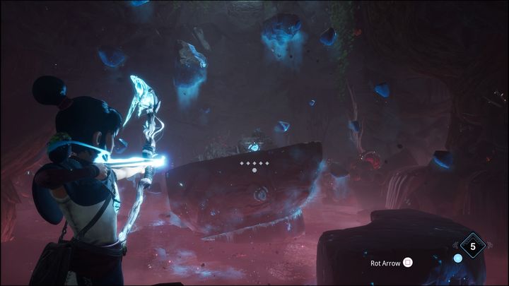 Idąc dalej zobaczycie spaczone jezioro, a w nim, dużą ilość połyskujących kamieni - Kena Bridge of Spirits: Adiras Regret - solucja, opis przejścia - Kena Bridge of Spirits - poradnik do gry