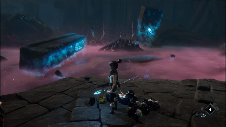 Po dotarciu do lewej części jaskini, musicie ponownie rzucić bombą w skały - Kena Bridge of Spirits: Adiras Regret - solucja, opis przejścia - Kena Bridge of Spirits - poradnik do gry