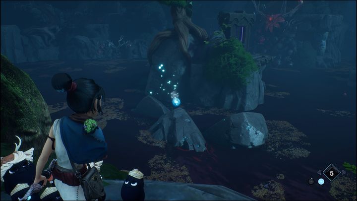 Następnie rzućcie bombę w stronę połyskujących kamieni - Kena Bridge of Spirits: Warrior Path - solucja, opis przejścia - Kena Bridge of Spirits - poradnik do gry