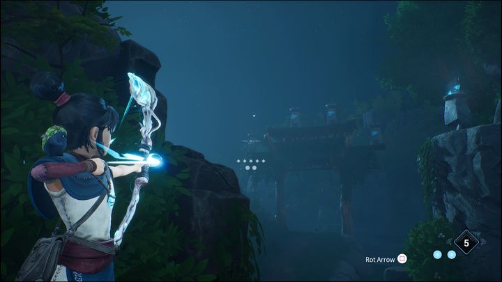 Kombinacja potrzebna do aktywowania przejścia to: Skrajnie lewy, skrajnie prawy, środkowy lewy, środkowy prawy - Kena Bridge of Spirits: Warrior Path - solucja, opis przejścia - Kena Bridge of Spirits - poradnik do gry