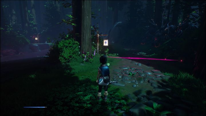 Idąc dalej zobaczycie fioletowe wiązki światła - Kena Bridge of Spirits: Hunter Path - solucja, opis przejścia - Kena Bridge of Spirits - poradnik do gry