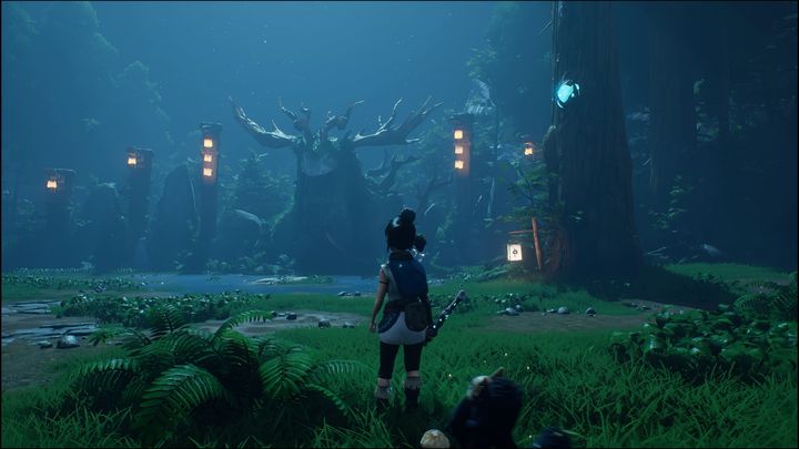 Po zakończonej walce oczyśćcie kwiat i idźcie tą drogą dalej, traficie na arenę Huntera - Kena Bridge of Spirits: Hunter Path - solucja, opis przejścia - Kena Bridge of Spirits - poradnik do gry