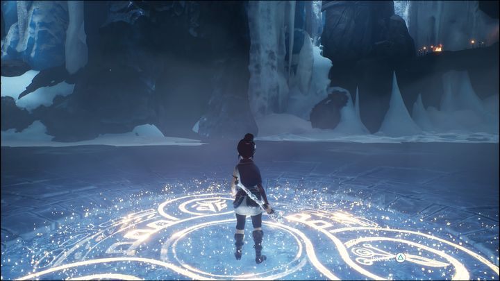 Teraz wystarczy tylko znaleźć się na widocznym na zdjęciu malunku i wejść z nim w interakcję - Kena Bridge of Spirits: Free Toshi - solucja, opis przejścia - Kena Bridge of Spirits - poradnik do gry