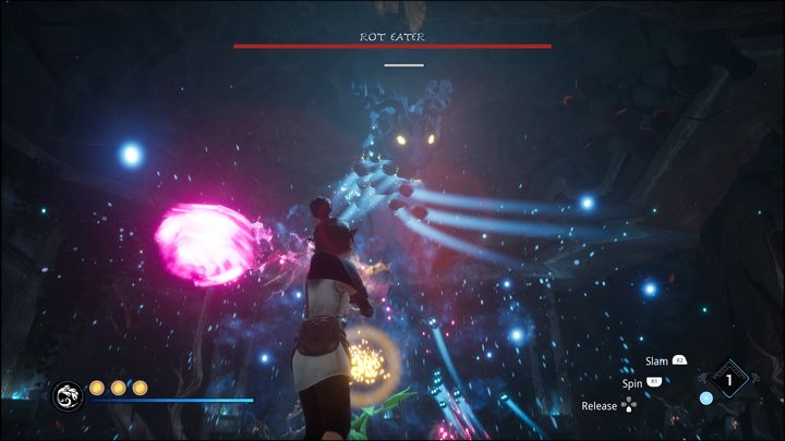 Pamiętajcie, aby być w ciągłym ruchu, nawet jeśli kontrolujecie Rot - Kena Bridge of Spirits: Rot Eater - boss, jak pokonać? - Kena Bridge of Spirits - poradnik do gry