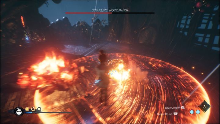 Boss kompletnie zmienia teraz sposób, w jaki zacznie z Wami walczyć - Kena Bridge of Spirits: Corrupt Woodsmith - boss, jak pokonać? - Kena Bridge of Spirits - poradnik do gry