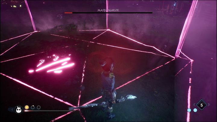 Mask Maker może również zamknąć Was w barierze, z której nie ma wyjścia - Kena Bridge of Spirits: Mask Maker - boss, jak pokonać? - Kena Bridge of Spirits - poradnik do gry