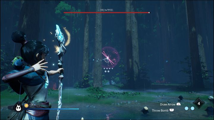 Hunter korzysta z dużej ilości ataków dystansowych - Kena Bridge of Spirits: Hunter - boss, jak pokonać? - Kena Bridge of Spirits - poradnik do gry