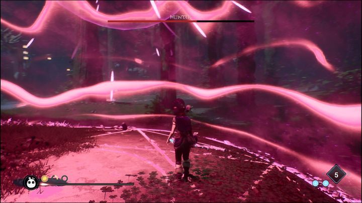 Warto też uważać na otoczenie, gdyż w niektórych częściach areny, znajdują się pułapki, których aktywowanie spowoduje zamknięcie Waszej postaci w barierze, z której jedynym wyjściem będzie skorzystanie z umiejętności Dash - Kena Bridge of Spirits: Hunter - boss, jak pokonać? - Kena Bridge of Spirits - poradnik do gry