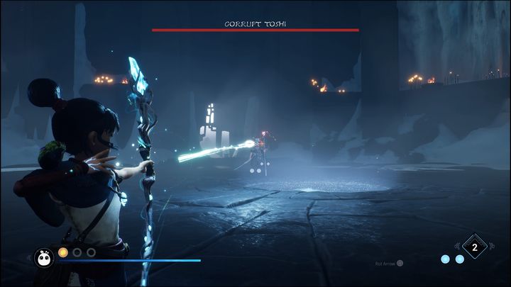 Nie oznacza to jednak, że nie możecie w ogóle korzystać z łuku, czy bomb - Kena Bridge of Spirits: Corrupt Toshi - boss, jak pokonać? - Kena Bridge of Spirits - poradnik do gry