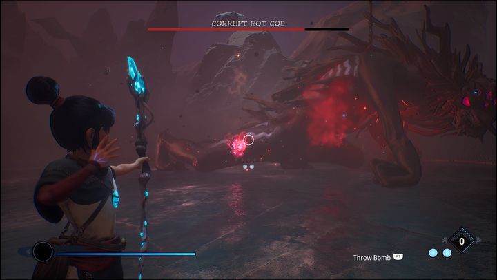 Najpierw zacznijcie od głowy, gdyż można w nią trafić najłatwiej - Kena Bridge of Spirits: Corrupt Rot God - boss, jak pokonać? - Kena Bridge of Spirits - poradnik do gry