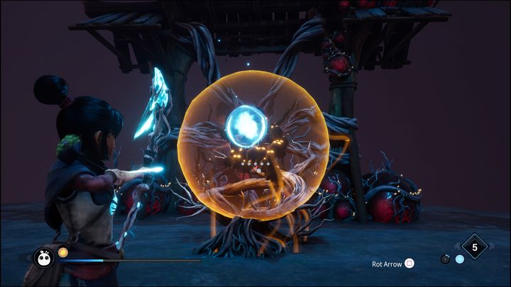 Po pokonaniu wszystkich wrogów, pojawi się Rot ze złotymi oczami - Kena Bridge of Spirits: Corrupt Rot God - boss, jak pokonać? - Kena Bridge of Spirits - poradnik do gry