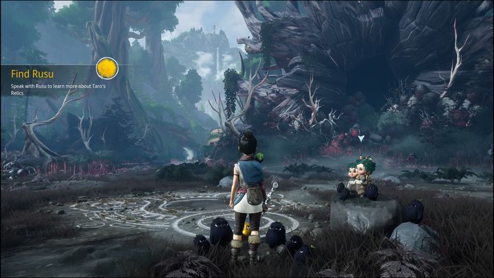 Po zdobyciu maski Taro, przejdziecie do dalszego etapu, w którym zaczniecie misję główną, nazywającą się Find Rusu - Kena Bridge of Spirits: Łuk - jak odblokować? - Kena Bridge of Spirits - poradnik do gry