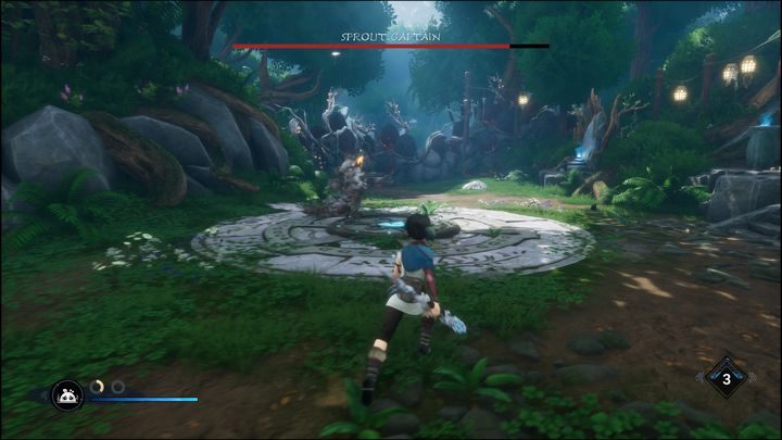 Sprout Captain zazwyczaj atakuje serią trzech ciosów - Kena Bridge of Spirits: Sprout Captain - boss, jak pokonać? - Kena Bridge of Spirits - poradnik do gry