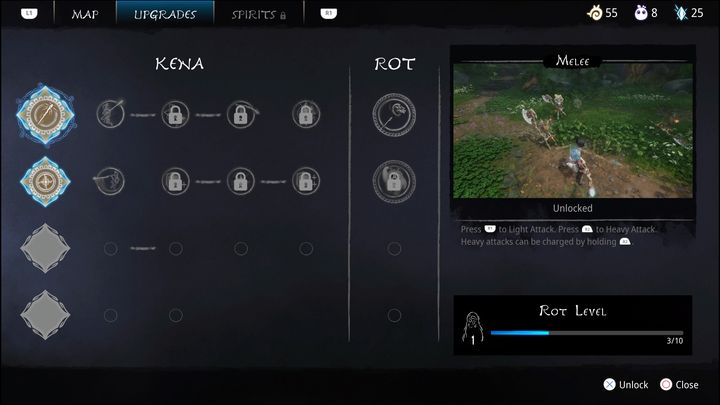 Warto wydawać na bieżąco zebraną przez Was Karmę na ulepszenia postaci - Kena Bridge of Spirits: Porady na start - Kena Bridge of Spirits - poradnik do gry