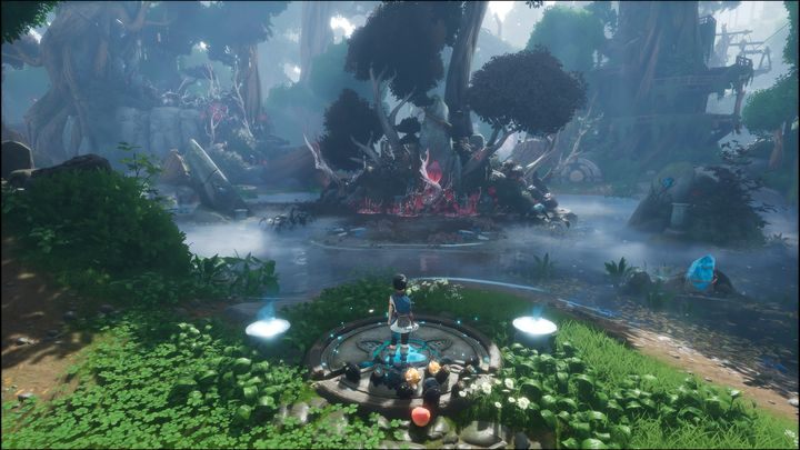 Water Shrine znajduje się bardzo blisko Wood Shrine, wystarczy zeskoczyć niżej, aby zobaczyć ołtarz - Kena Bridge of Spirits: Taros Love - solucja, opis przejścia - Kena Bridge of Spirits - poradnik do gry