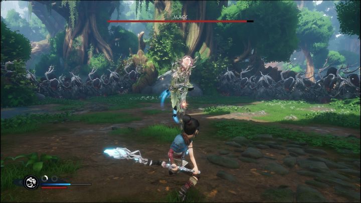 Mage jest całkiem szybka, gdy podejdziecie do niej, najpewniej przeteleportuje się z dala od Was i zacznie atakować dystansowymi atakami - Kena Bridge of Spirits: Mage - boss, jak pokonać? - Kena Bridge of Spirits - poradnik do gry