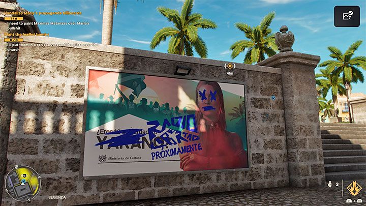 Do każdego billboarda musicie podejść i przytrzymać przycisk interakcji żeby dokonać aktu wandalizmu - Far Cry 6: Bombowy szum (Hype Bomb) - solucja, opis przejścia - Far Cry 6 - poradnik do gry