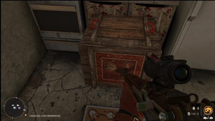 Skrzynkę z kogutem znajdziecie w niewielkim domku, który z zewnątrz jest pomalowany różnymi sprayami - Far Cry 6: Koguty - lista wszystkich, lokalizacja - Far Cry 6 - poradnik do gry