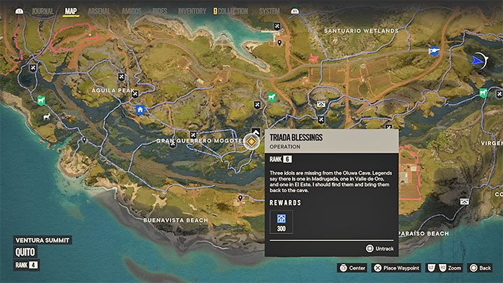 Dla przypomnienia w ramach zadania Błogosławieństwo Triady musicie zaliczyć 3 wyprawy po skarby i zdobyć 3 relikty - Far Cry 6: Oluso - Amigo - Far Cry 6 - poradnik do gry