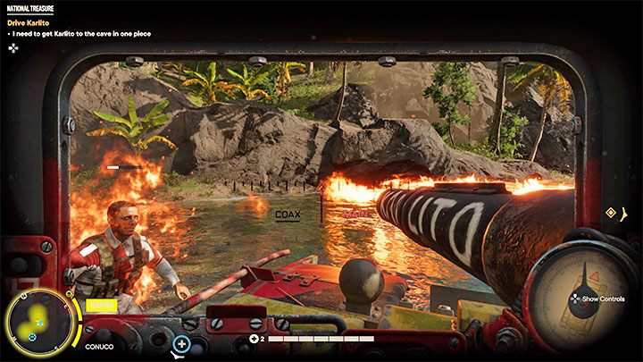 W dalszej części przejazdu będziecie podróżowali wzdłuż koryta rzeki - Far Cry 6: Skarb narodu (National Treasure) - solucja, opis przejścia - Far Cry 6 - poradnik do gry