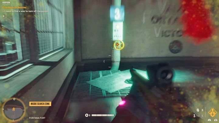 Wyruszcie z powrotem na górę i pobiegnijcie w stronę zamkniętego pomieszczenia (tego z pojedynczym przeciwnikiem) - Far Cry 6: Harpun (Harpoon) - solucja, opis przejścia - Far Cry 6 - poradnik do gry