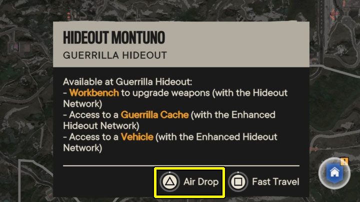 Gra po wejściu w posiadanie kombinezonu do szybowania odblokuje również opcję zrzutów z samolotu (Air Drop), która będzie pojawiała się podczas przeglądania mapy i wybierania punktów szybkiej podróży - Far Cry 6: Kombinezon do szybowania/Wingsuit - jak odblokować? - Far Cry 6 - poradnik do gry