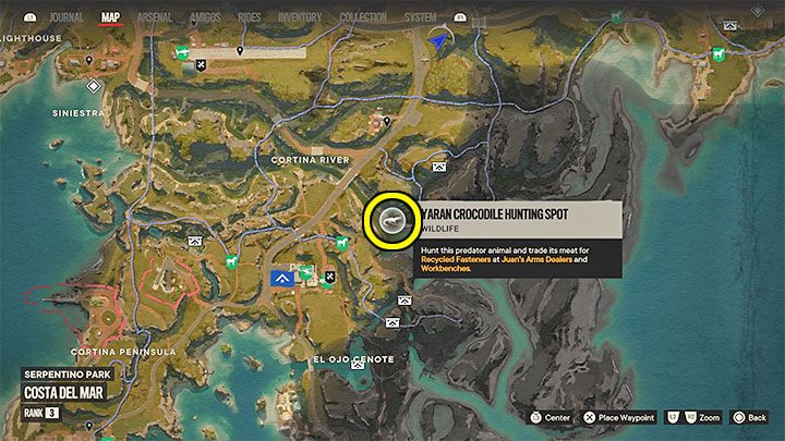 Notatka zawierała wskazówki na temat rekomendowanych miejsc upolowania krokodyla - Far Cry 6: Kto jest dobrym pieskiem (Whos a Good Boy) - solucja, opis przejścia - Far Cry 6 - poradnik do gry