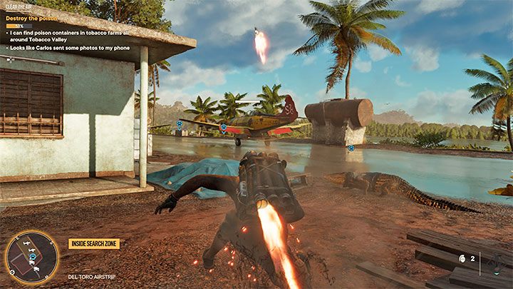 2) Samolotami i ciężarówkami powiązanymi z produkcją trucizny - Także i w tym przypadku idealnie sprawdzą się ładunki wybuchowe lub np - Far Cry 6: Oczyszczanie powietrza (Clear the Air) - solucja, opis przejścia - Far Cry 6 - poradnik do gry