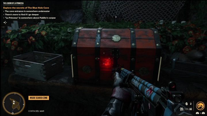 Teraz już wystarczy tylko biec w górę, aby natrafić na mocarną skrzynię - Far Cry 6: Legenda o La Princesa - Wyprawy po skarby (Madrugada) - Far Cry 6 - poradnik do gry