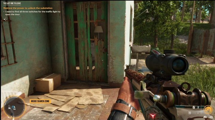 Ostatni przełącznik znajdziecie w domu na wzgórzu, aby się do niego dostać musicie wbiec przez zniszczone drzwi - Far Cry 6: Ostatni wychodzący - Wyprawy po skarby (Esperanza) - Far Cry 6 - poradnik do gry