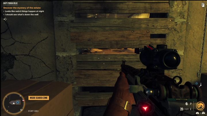 Aby odsłonić sobie przejście musicie rozbić deski - Far Cry 6: Relikwia Triady Oku - Wyprawy po skarby (Valle De Oro) - Far Cry 6 - poradnik do gry