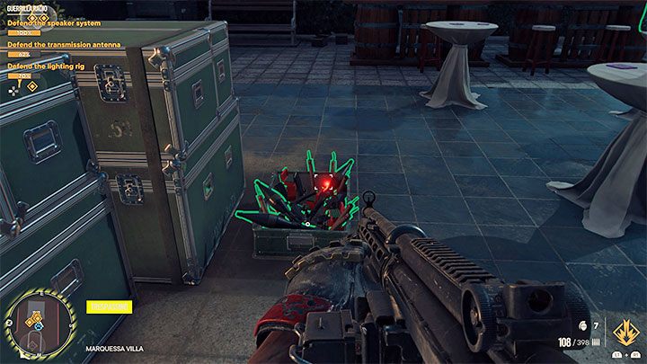 Po tym jak wyczerpiecie amunicję wszystkich 4 działek przełączcie się na jedną z dobrych własnych broni i prowadźcie walki w ogrodach przez budynkiem willi - Far Cry 6: Radio partyzanckie (Guerrilla Radio) - solucja, opis przejścia - Far Cry 6 - poradnik do gry