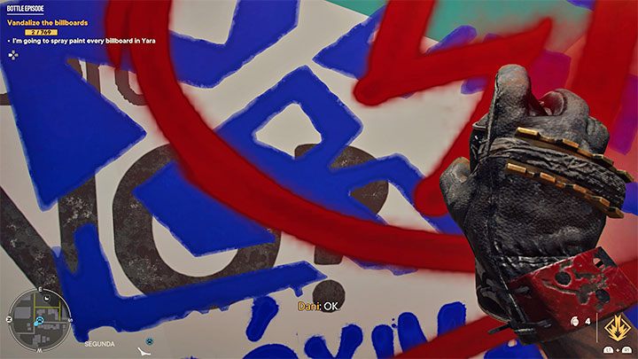 Cel misji jest oczywiście mylący i nie musicie obawiać się konieczności dokonania aktów wandalizmu przy wszystkich billboardach ze świata gry - Far Cry 6: Epizod z butelką (Bottle Episode) - solucja, opis przejścia - Far Cry 6 - poradnik do gry