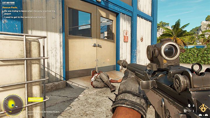 Na potrzeby zaliczenia misji trzeba zinfiltrować główny terminal - możecie skradać się i omijać wrogów, bądź też eliminować ich w bezpośrednich starciach (nie spowoduje to żadnego zagrożenia zawalenia zadania) - Far Cry 6: Zguba i znalazca (Lost and Found) - solucja, opis przejścia - Far Cry 6 - poradnik do gry