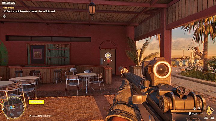 W naszym przypadku Paolo znajdował się w środkowej lokacji spośród tych oznaczonych na mapie (La Ballenada Resort), a konkretnie był więziony w jednym z pomieszczeń na parterze kompleksu budynków - Far Cry 6: Zguba i znalazca (Lost and Found) - solucja, opis przejścia - Far Cry 6 - poradnik do gry
