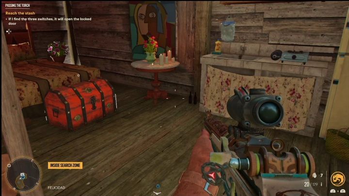 Po wejściu do domku zobaczycie drewnianą skrzynię - Far Cry 6: Przekazanie pałeczki - Wyprawy po skarby (El Este) - Far Cry 6 - poradnik do gry