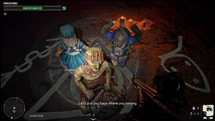 Po zebraniu wszystkich trzech reliktów, czas umieścić je w jaskini Oluwa - Far Cry 6: Błogosławieństwo Triady (Triada Blessing) - solucja, opis przejścia - Far Cry 6 - poradnik do gry