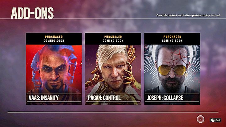 2) Add-on - W tej zakładce po premierze gry będą pojawiały się dodatki fabularne do zakupienia - Far Cry 6: Mikrotransakcje - Far Cry 6 - poradnik do gry