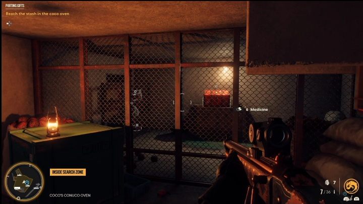 Tam odnajdziecie kartę, która umożliw Wam wejście do pomieszczenia ze skrzynią - Far Cry 6: Pożegnalne prezenty (Parting Gifts) - Wyprawy po skarby (El Este) - Far Cry 6 - poradnik do gry