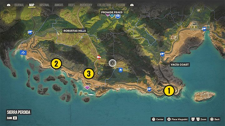 Powyższa mapa prezentuje miejsca odnajdywania billboardów - Far Cry 6: Sztuczki zawodowców (Tricks of the Trade) - solucja, opis przejścia - Far Cry 6 - poradnik do gry