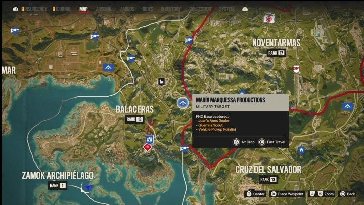 Lokalizacja: Wschodnia części Balceras - Far Cry 6: Valle de Oro - Bazy FND, lista celów wojskowych - Far Cry 6 - poradnik do gry