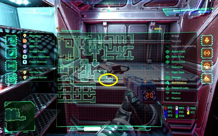 Znajdziecie się w pomieszczeniu z terminalem cyberprzestrzeni - System Shock Remake: Jak unikać promieniowania i zanieczyszczenia biologicznego? - System Shock Remake - poradnik do gry