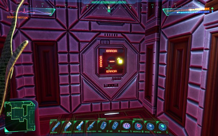 Na Poziomie kierownictwa musicie dotrzeć do południowo-zachodniej części mapy (obok miejsca stoczenia walki z bossem Cyborg Diego oraz windy do Inżynierii systemów) - System Shock Remake: Jak unikać promieniowania i zanieczyszczenia biologicznego? - System Shock Remake - poradnik do gry