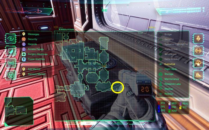 Druga okazja do pozyskania rapiera pojawia się na poziomie kierownictwa, w pomieszczeniu we wschodniej części mapy - System Shock Remake: Lista wszystkich broni i granatów - System Shock Remake - poradnik do gry
