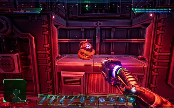 Na górze od razu znajdziecie Skullyego - System Shock Remake: Wszystkie czaszki Skully - System Shock Remake - poradnik do gry