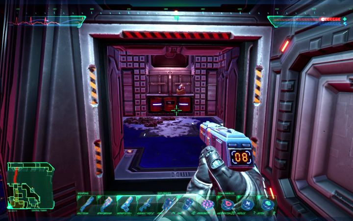 Po udanym lądowaniu otwórzcie północno-wschodnie górne drzwi wieży - System Shock Remake: Wszystkie czaszki Skully - System Shock Remake - poradnik do gry
