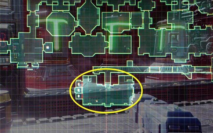 Musicie dotrzeć do południowego pomieszczenia, które wcześniej już mijaliście po odblokowaniu południowo-wschodnich drzwi w kasynie - System Shock Remake: Uruchomienie procedury autodestrukcji reaktora - opis zagadki - System Shock Remake - poradnik do gry