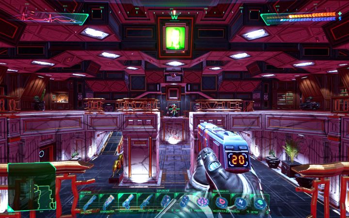 Południowymi korytarzami dotrzecie do kwadratowej południowo-zachodniej sali - System Shock Remake: Wystrzelenie gaju Beta na Poziomie kierownictwa - opis zagadki - System Shock Remake - poradnik do gry