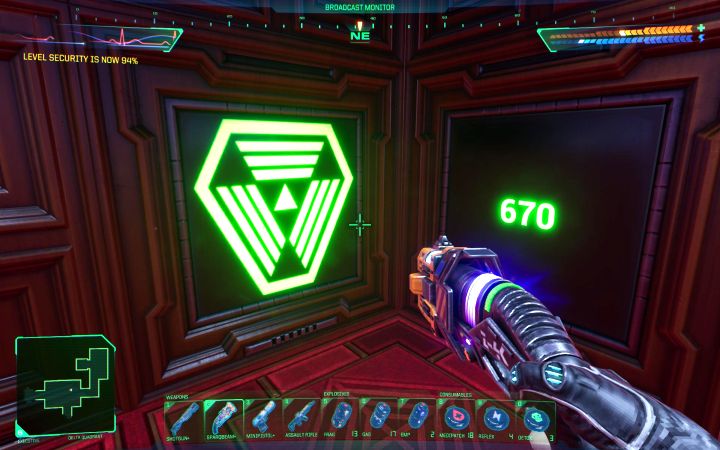 Powróćcie na Poziom kierownictwa, a konkretnie w okolice windy podróżującej na Poziom techniczny (sekcja Delta - centralna część mapy) - System Shock Remake: Wystrzelenie gaju Beta na Poziomie kierownictwa - opis zagadki - System Shock Remake - poradnik do gry