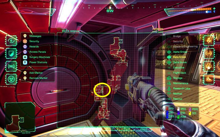 Z racji na wysokie skażenie w Gaju Beta powinniście - System Shock Remake: Wystrzelenie gaju Beta na Poziomie kierownictwa - opis zagadki - System Shock Remake - poradnik do gry